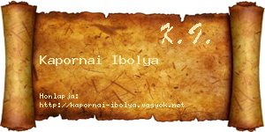 Kapornai Ibolya névjegykártya