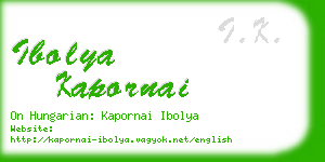 ibolya kapornai business card
